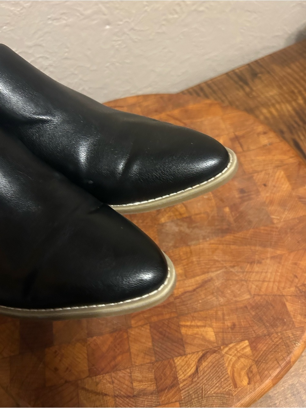 Universal Thread Black Mule Slides with Tan Stacked Heel - Picture 7 of 8